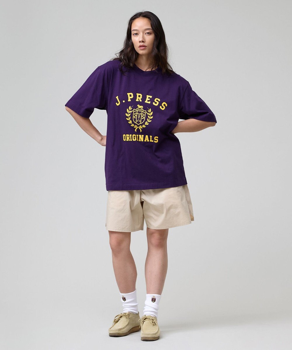 J.PRESS MEN 【J.PRESS ORIGINALS】【UNISEX】Cotton Jersey CRST Logo T-shirt 
