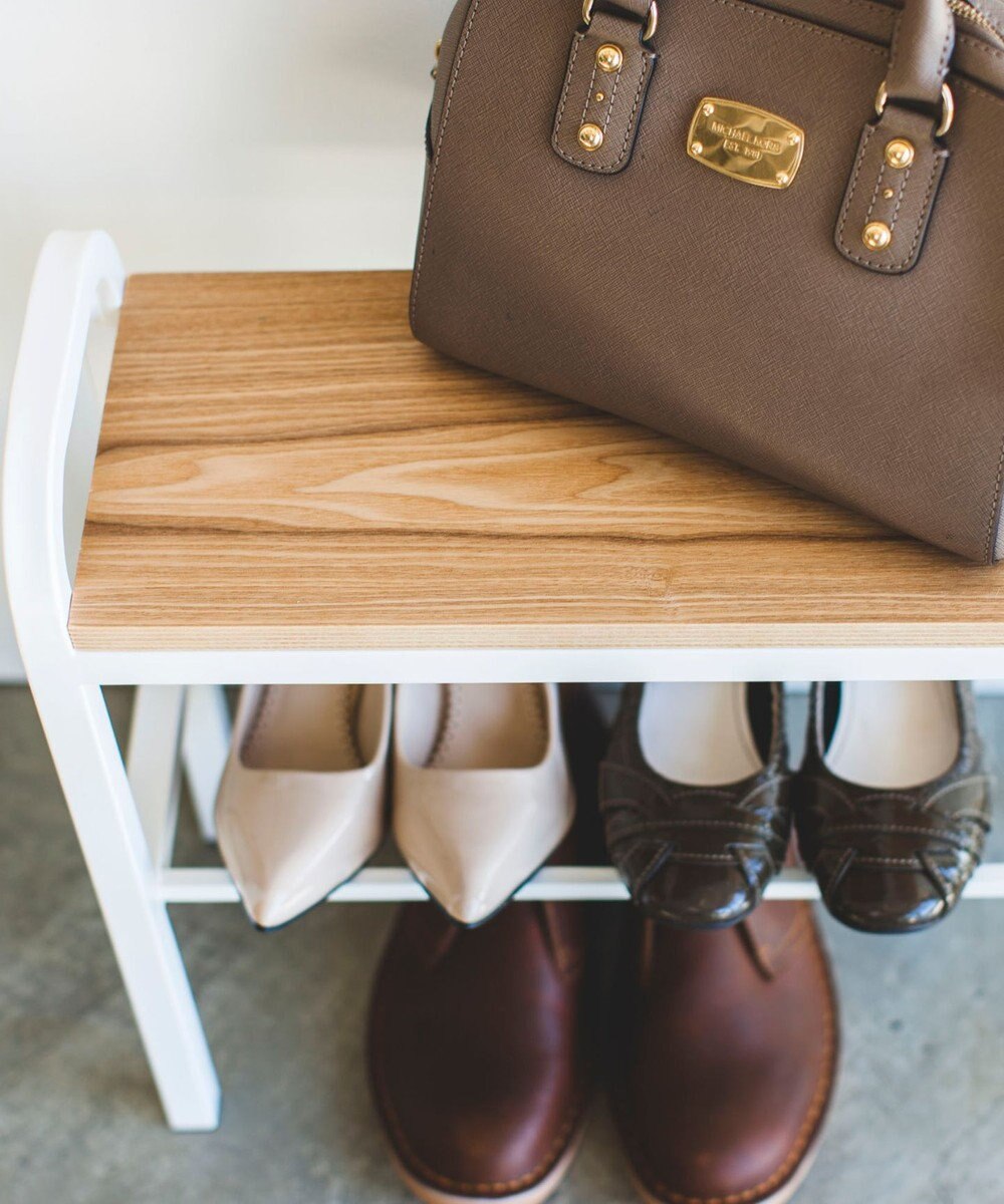 tower 立ちやすいベンチシューズラック タワー  ホワイト 