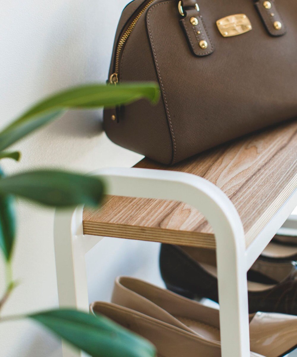 tower 立ちやすいベンチシューズラック タワー  ホワイト 