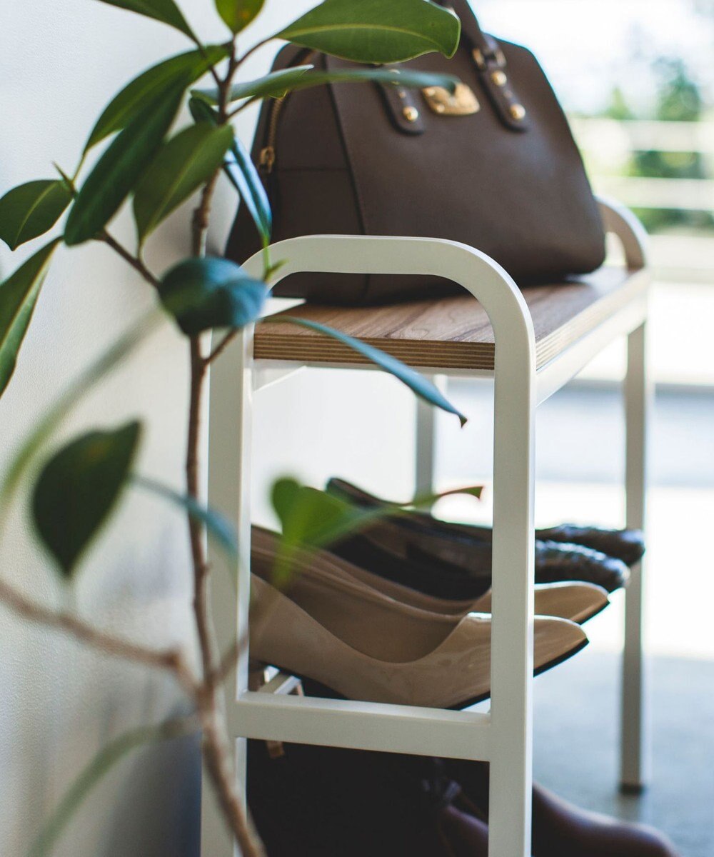 tower 立ちやすいベンチシューズラック タワー  ホワイト 