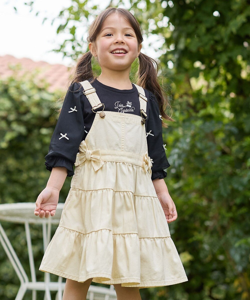 ANY KIDS ティアード デニムジャンパースカート 