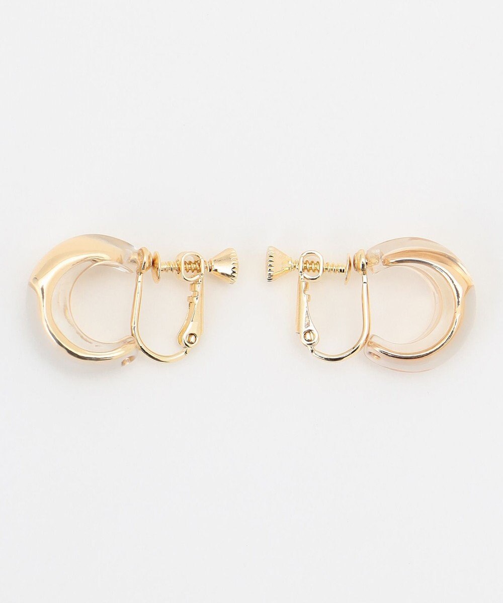 ANY SIS クリアカラーフープ イヤリング 