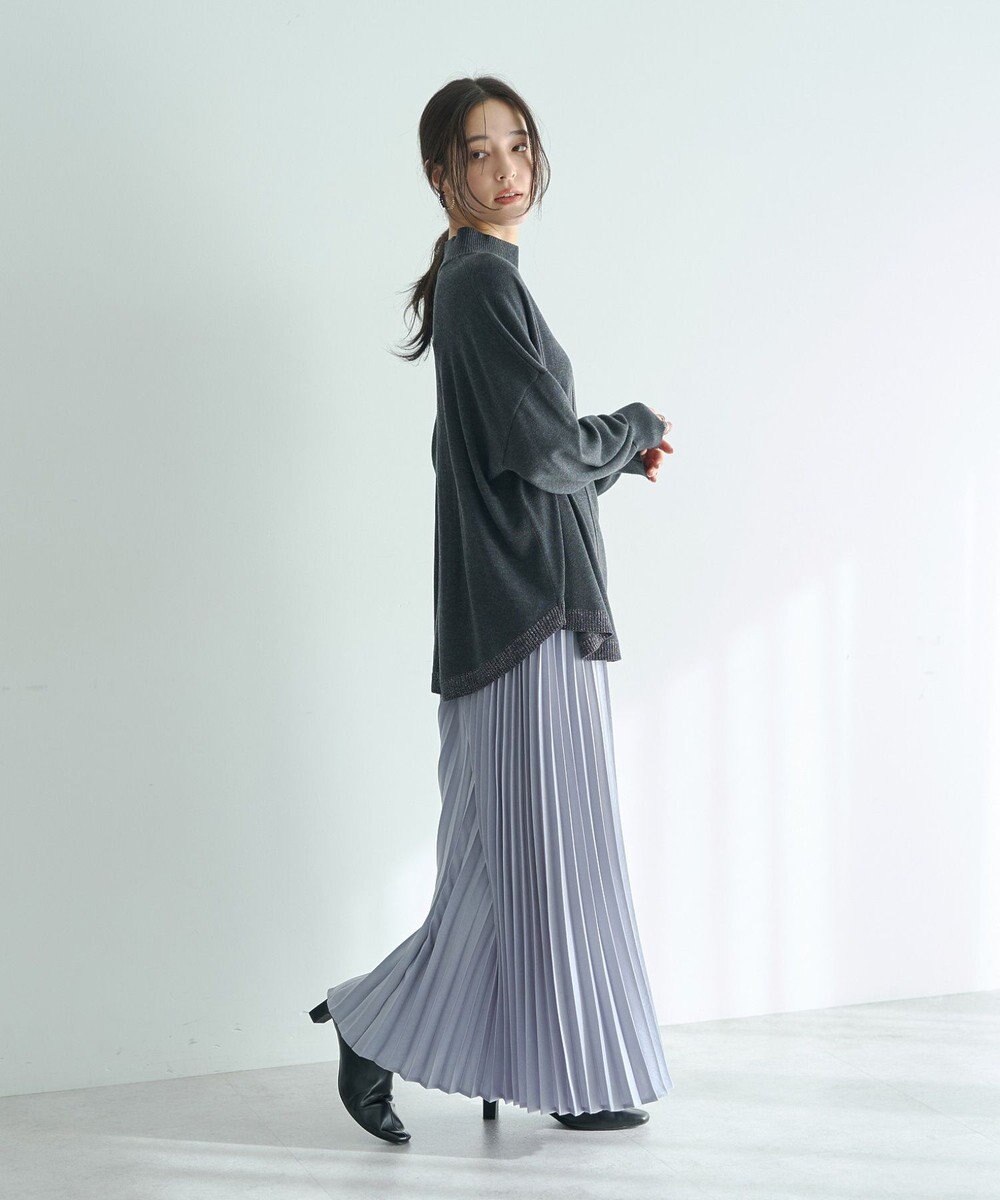 YECCA VECCA サテンプリーツスカート 