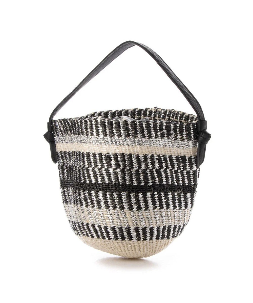 UNBILLION perche プラスティックサイザル×姫路レザー手提げトートバッグ 