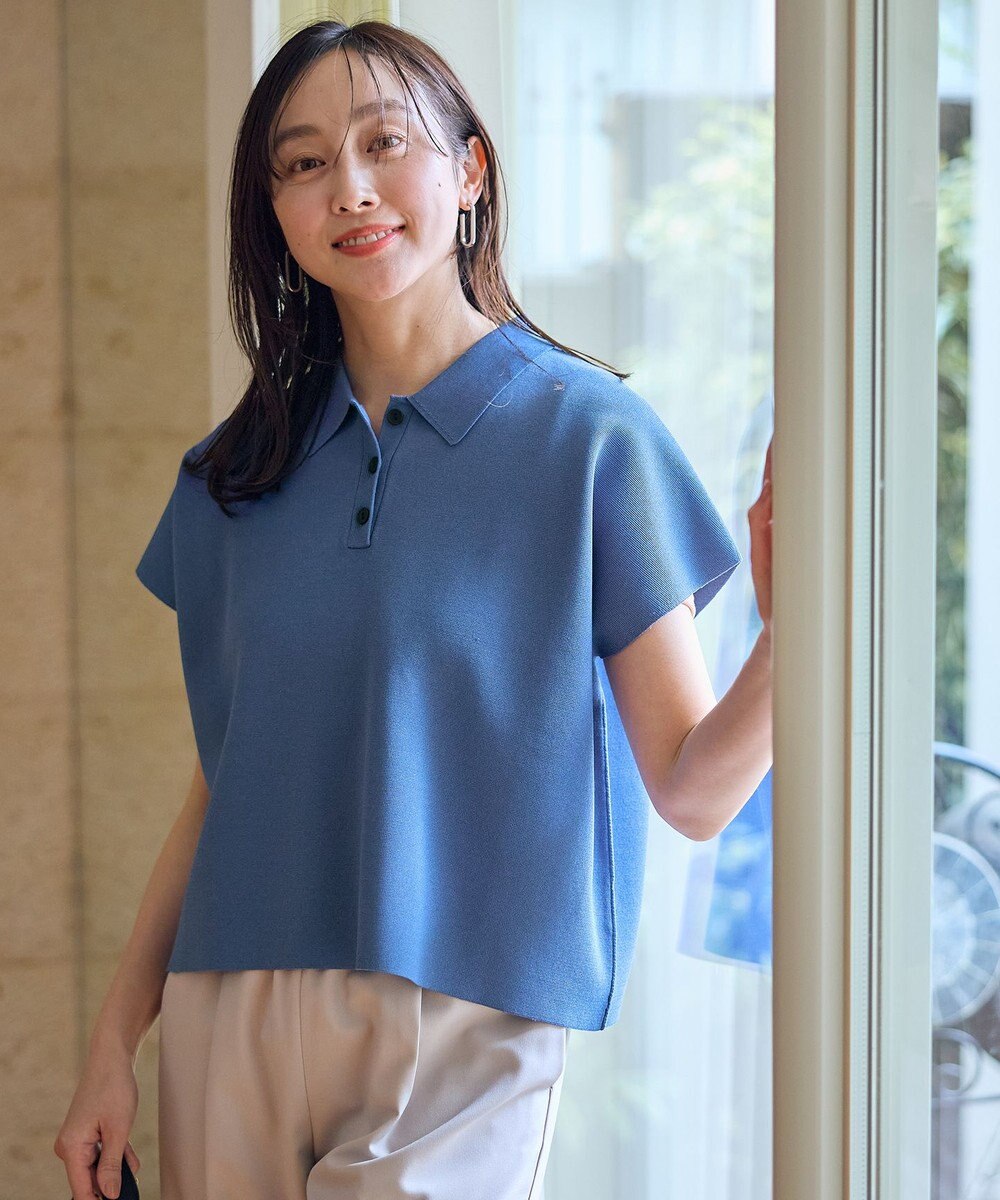 ANY ミラノリブニットポロ 