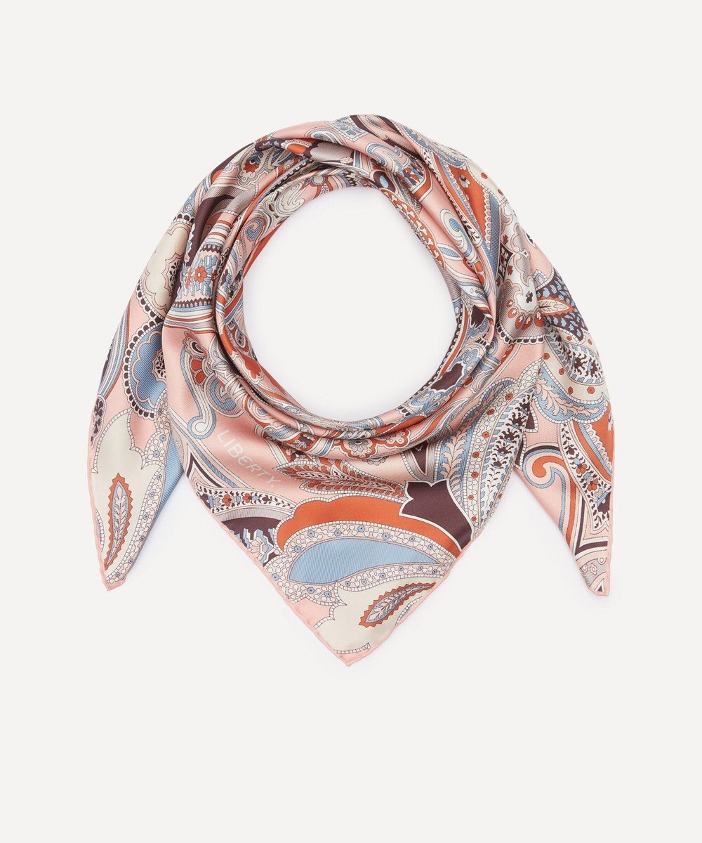 LIBERTY. ペイズリー ファンファーレ ジャカード シルクスカーフ 90 