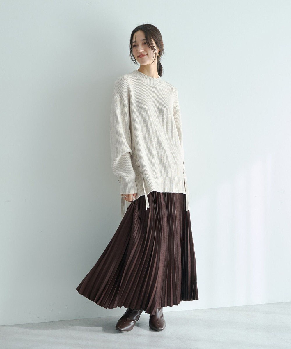 YECCA VECCA サテンプリーツスカート 