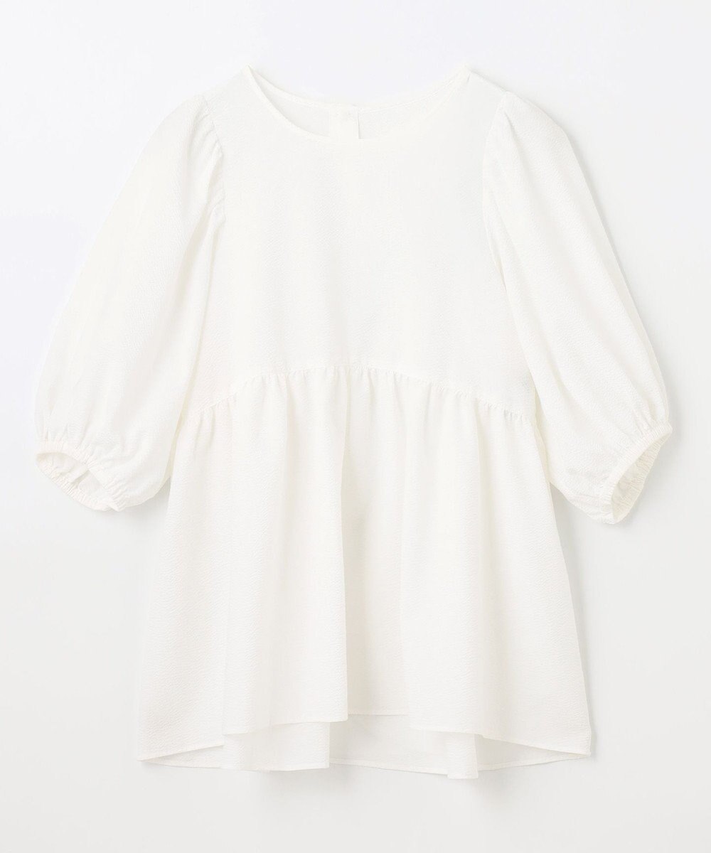 ANY 【WEB限定/洗濯機可】サッカーギャザーペプラムブラウス 