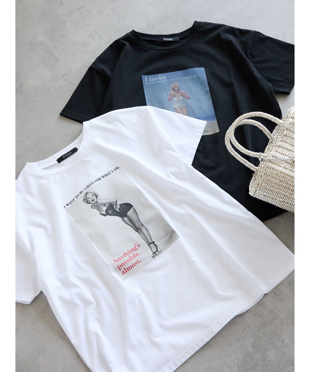 Te chichi マリリンモンロービーチフォトTシャツ 