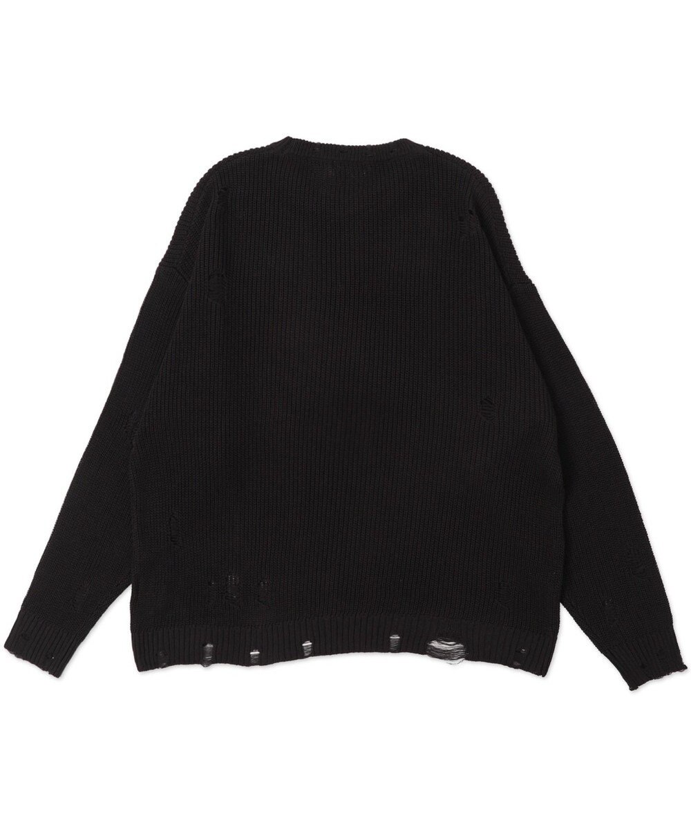 WEGO グラフィックダメージニットプルオーバー 