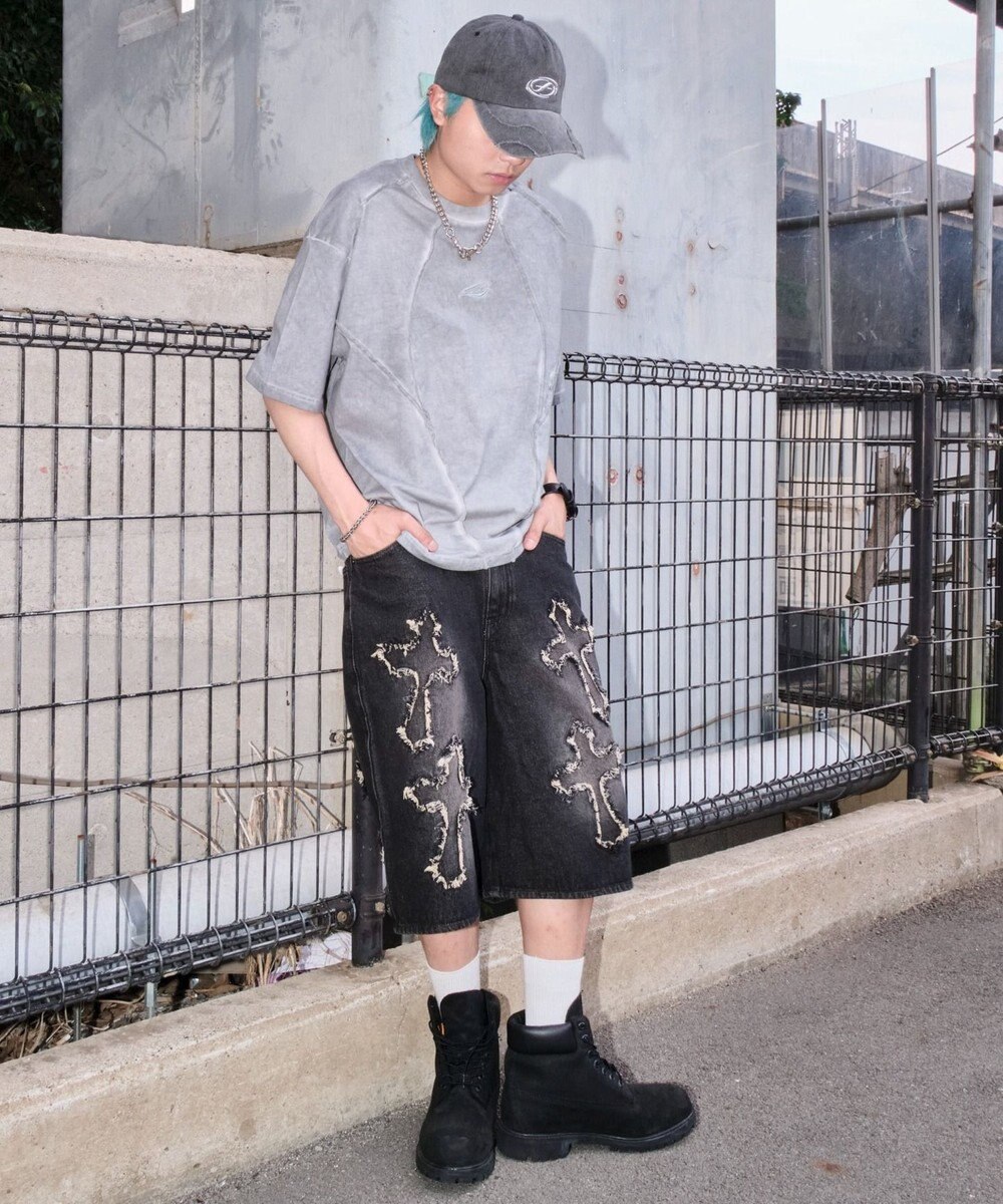 WEGO スーパーバギーフリンジデニムショーツ 