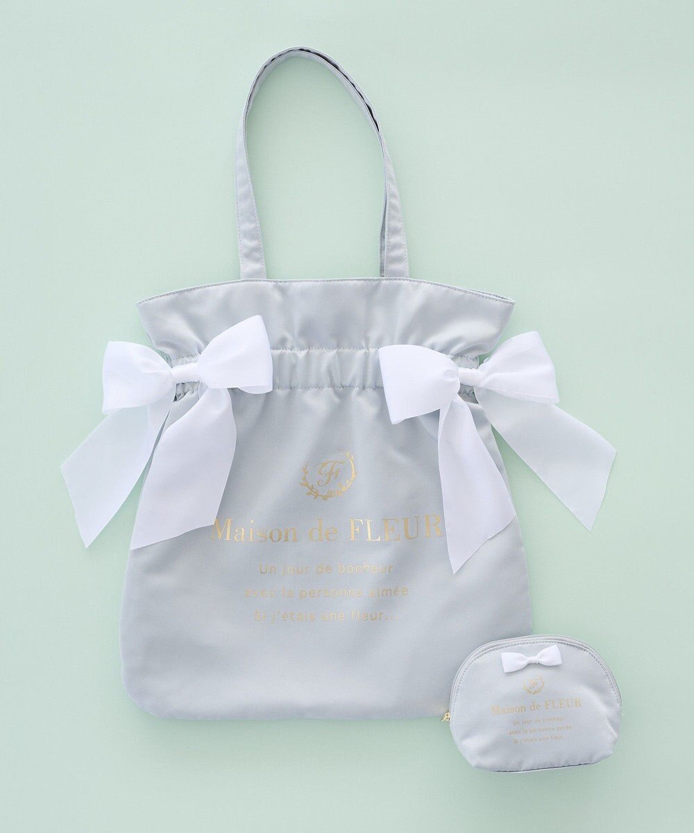 Maison de FLEUR 《セット商品》ダブルリボンギャザートート・ポーチ 