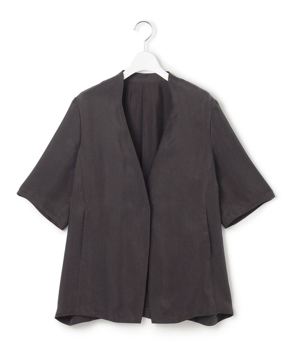 23区 L 【接触冷感性/洗える】フィブリルツイル ハーフスリーブ ジャケット 