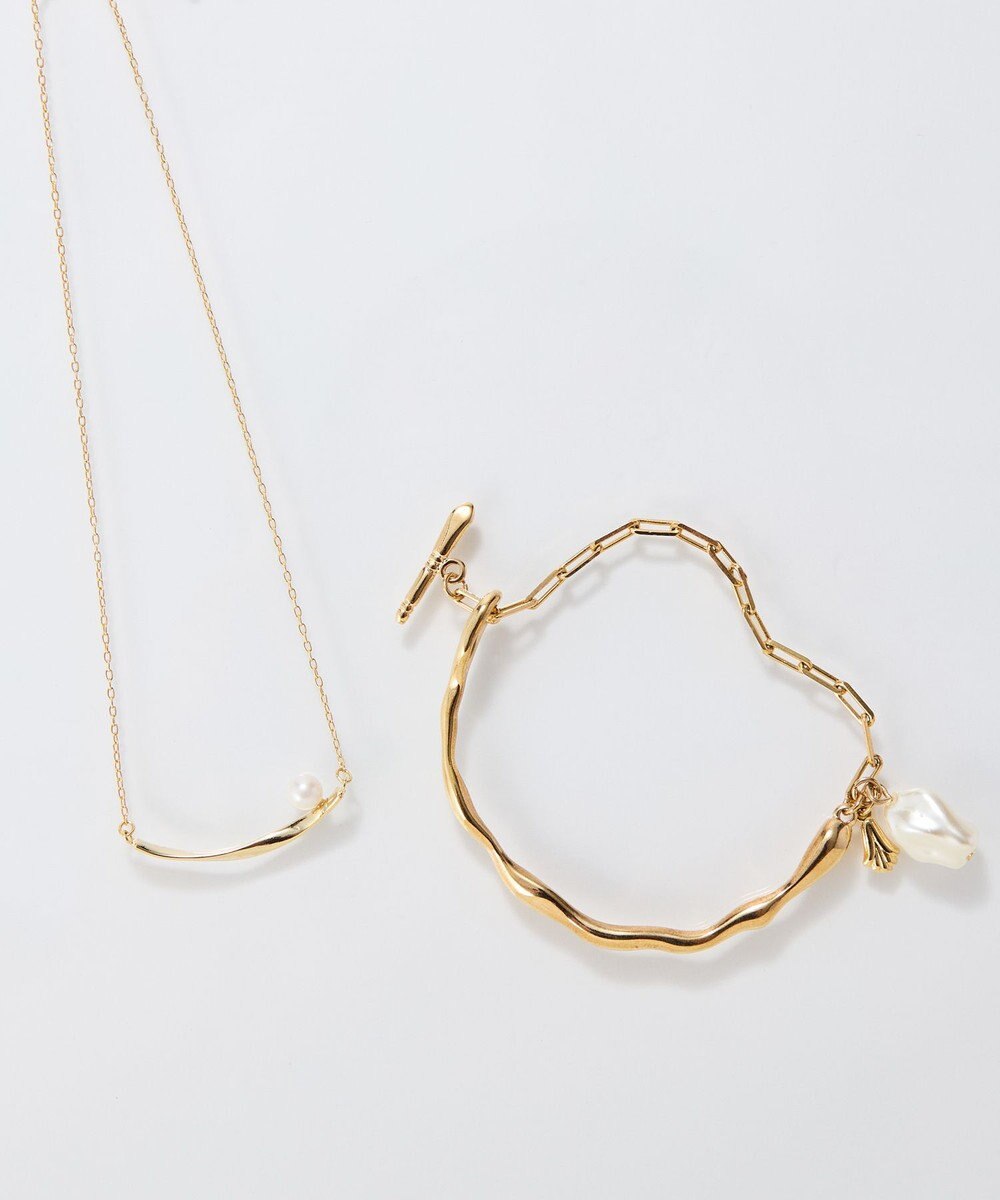 Phoebe <オンワード限定セット>スライヴパールネックレス×フロウラインメタルブレスレット 