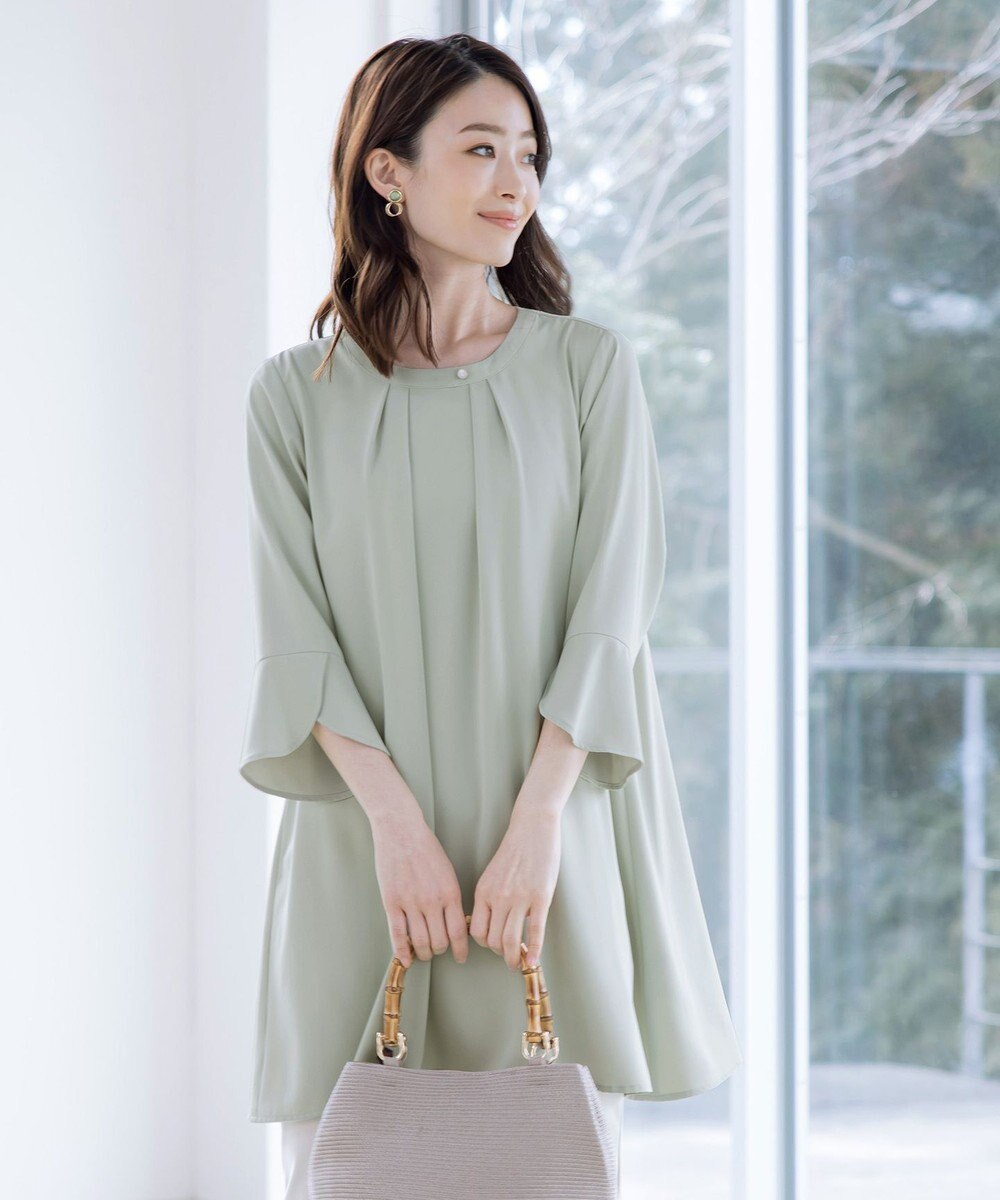 Tiaclasse L 【洗える】花びらスリーブチュニック 