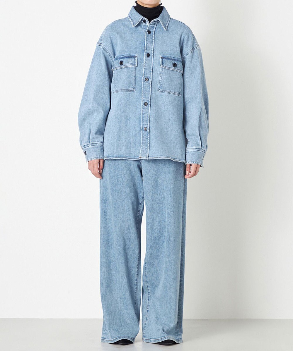 NAVE 【ReNAVE　洗える】ストレッチデニム シャツ 