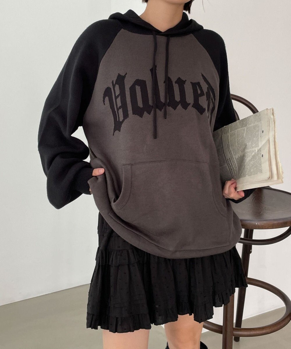 WEGO グラフィックニットパーカー 