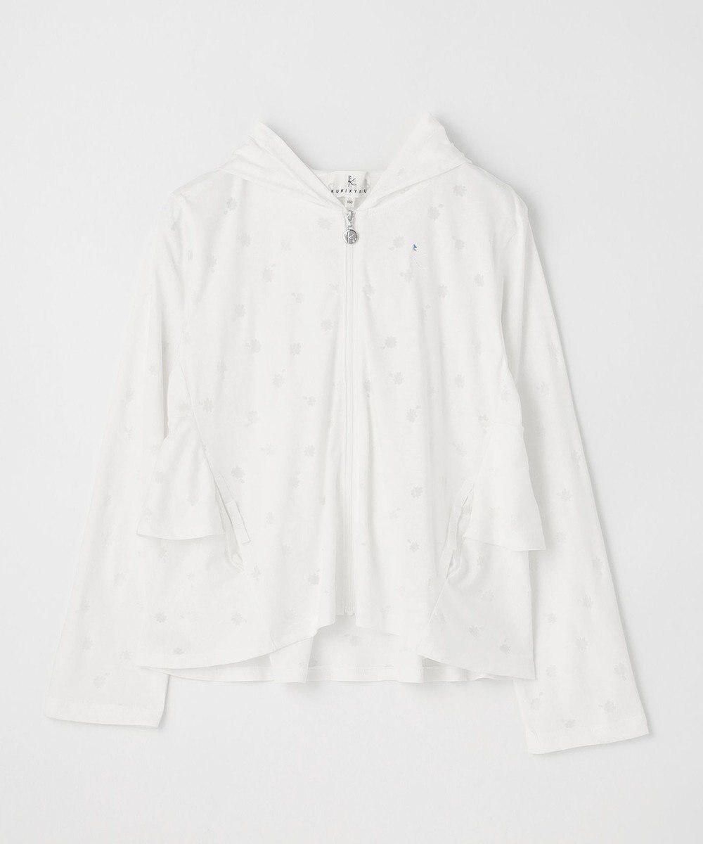 組曲 KIDS 【UVケア】【150-160cm】フラワーオパール パーカー 