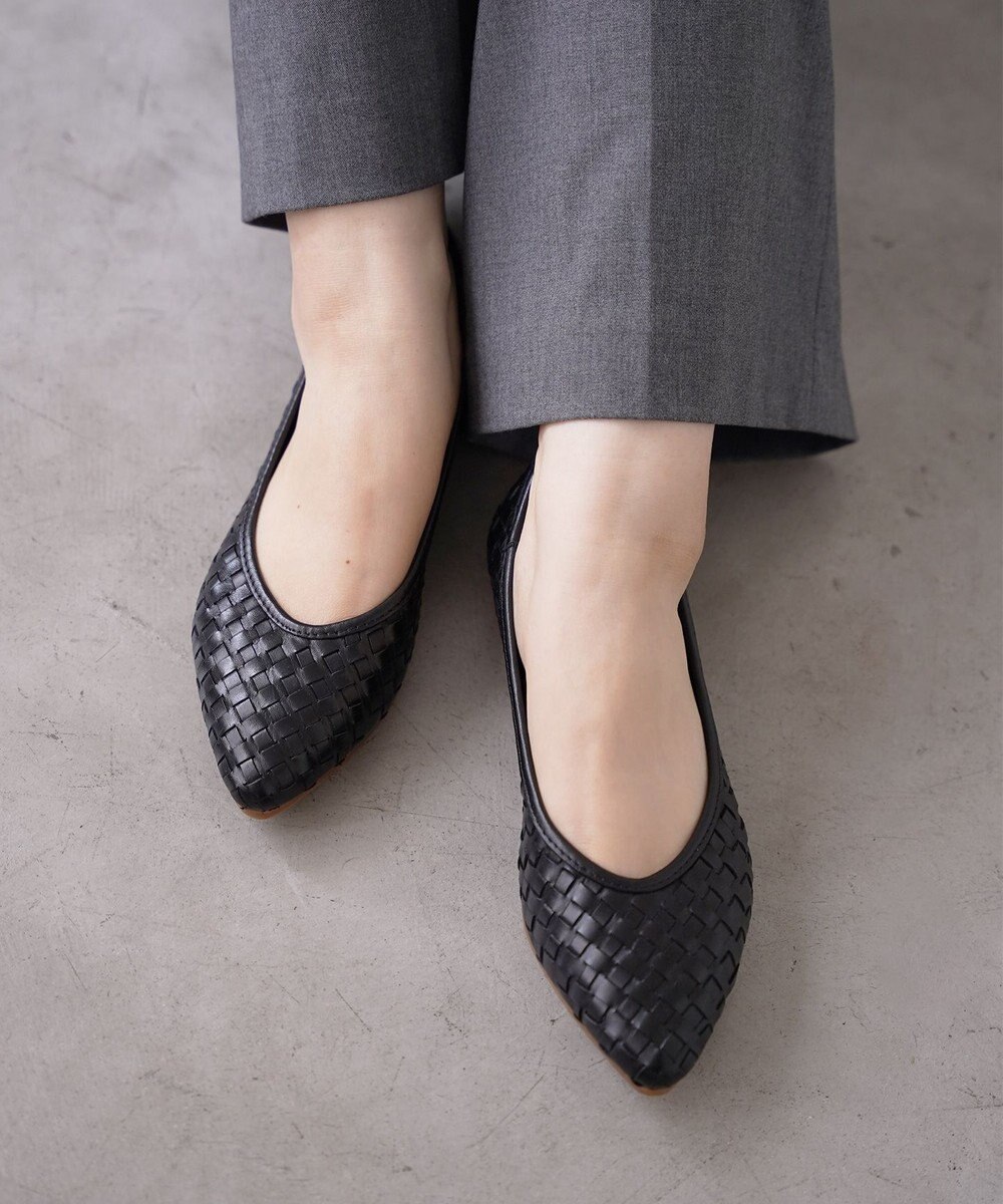 Pointer 本革編み込みパンプス 