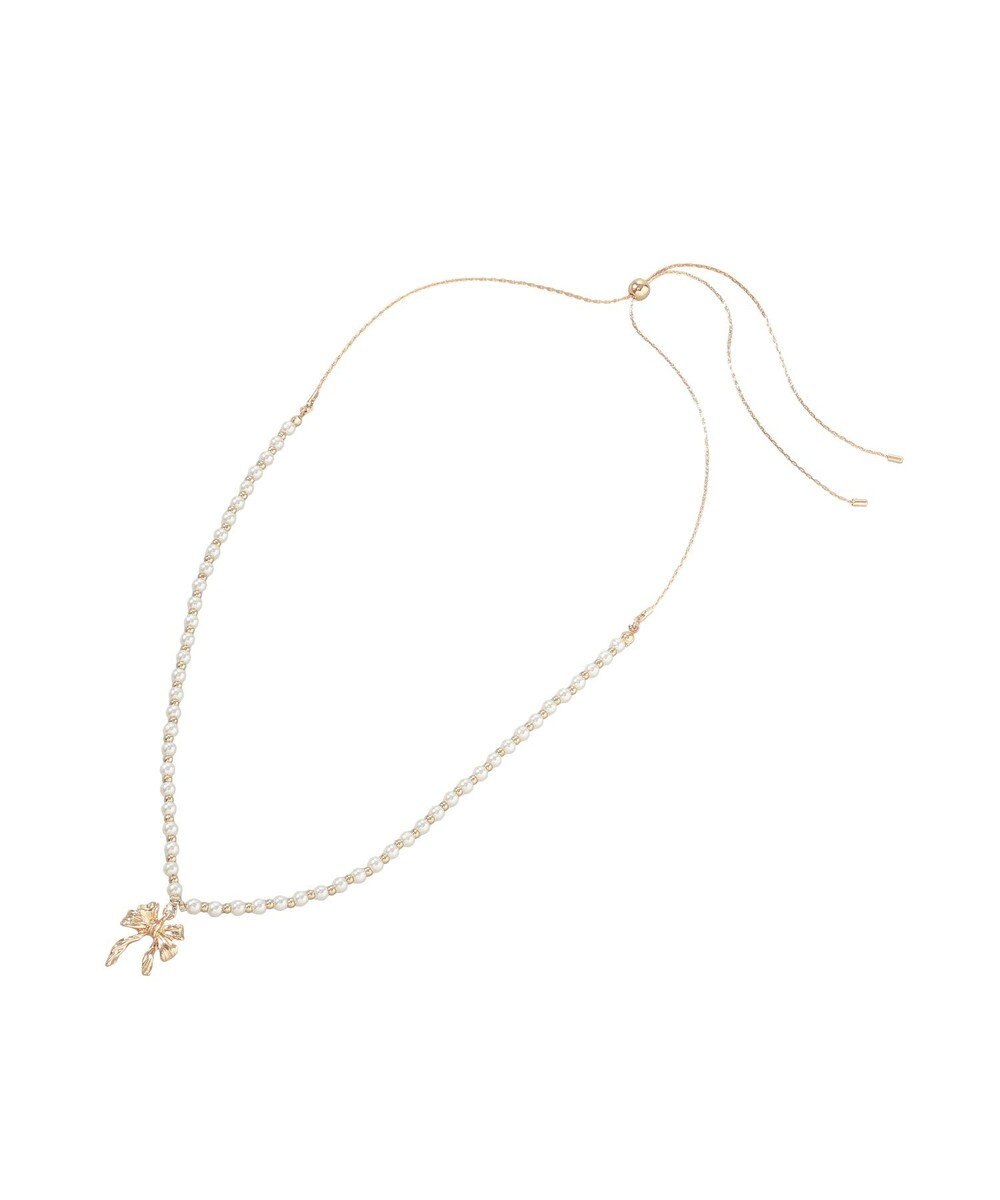 Maison de FLEUR カーリーリボンスライドネックレス 