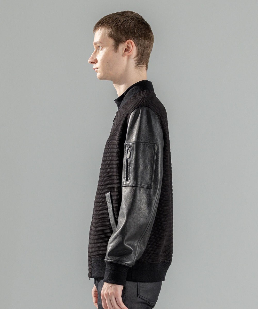 JOSEPH HOMME ライトタックブロックレザー　ブロッキングブルゾン 