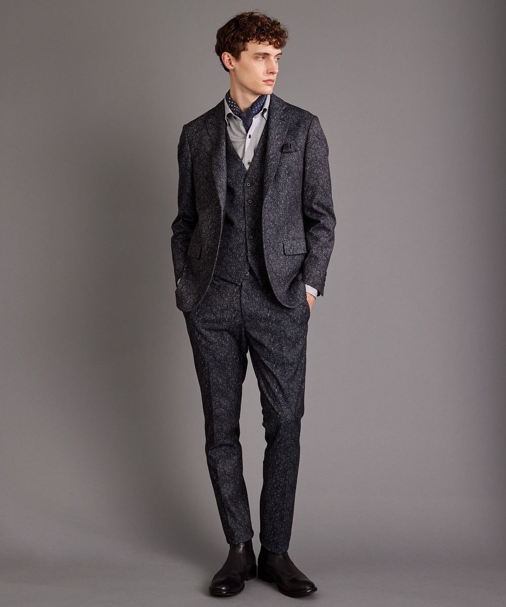 JOSEPH ABBOUD 【ストレッチ】フランネルジャージ ベスト 