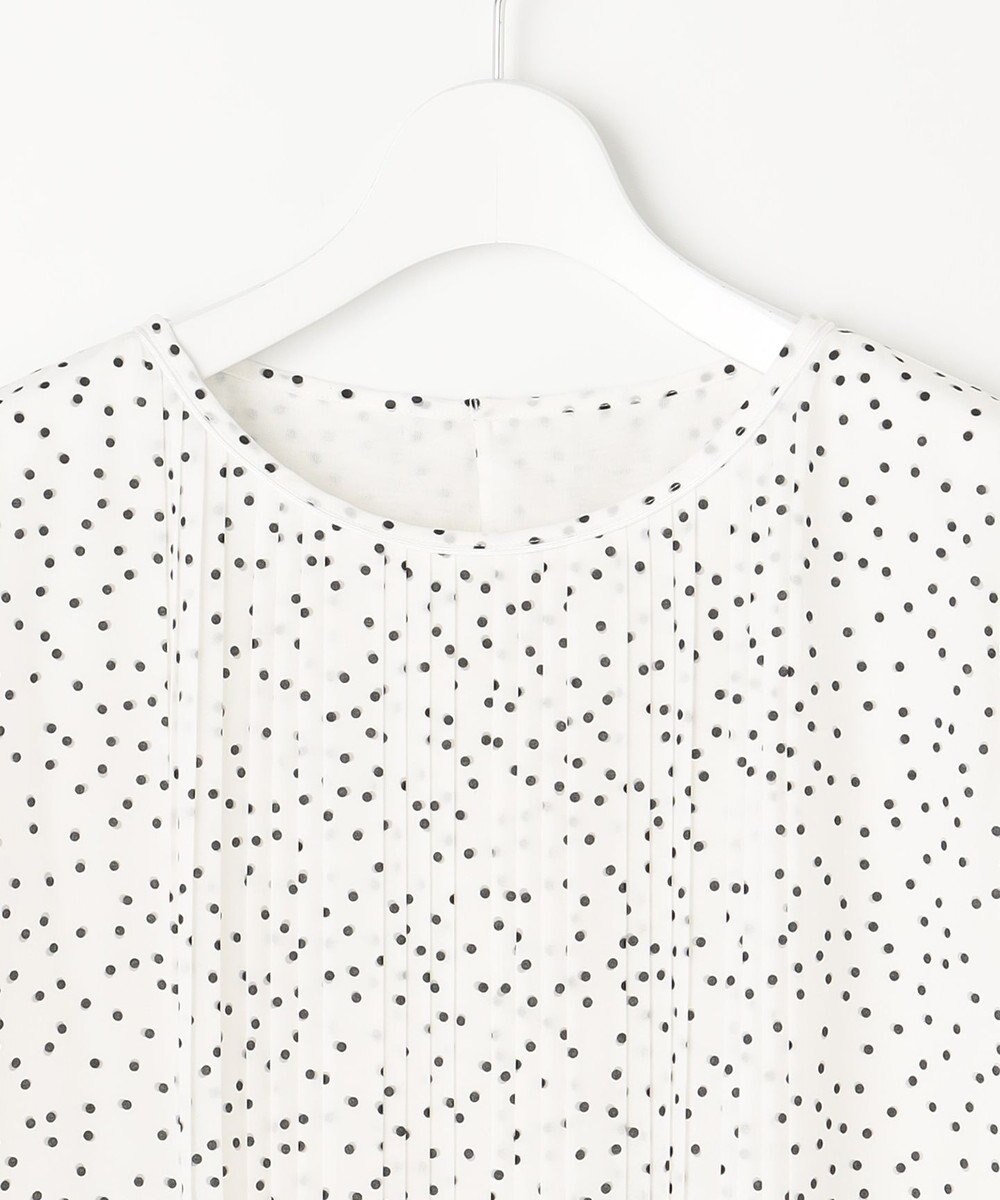 自由区 L 【洗える】ロイヤルシフォンドット柄 ブラウス 