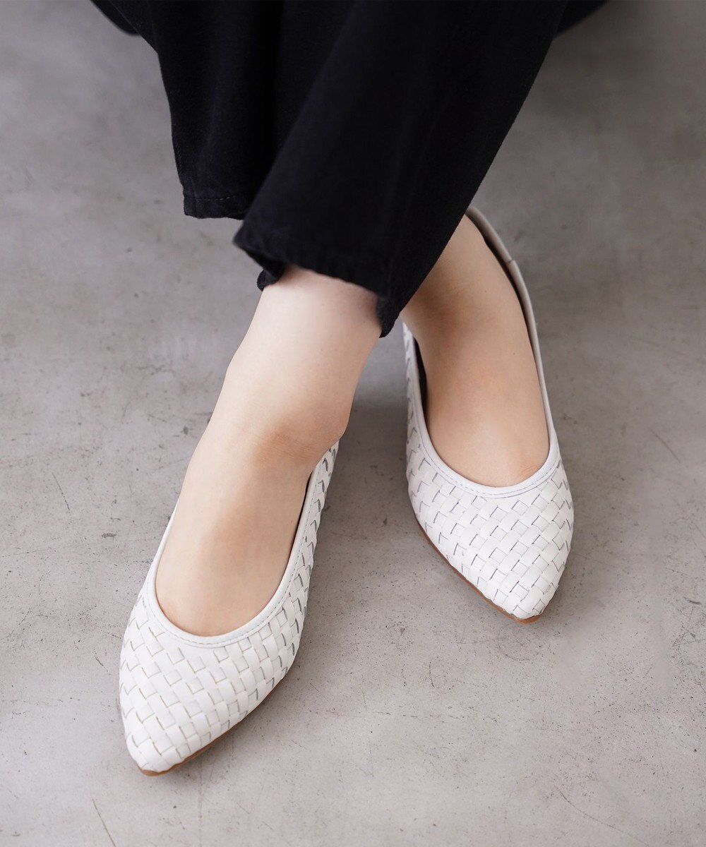 Pointer 本革編み込みパンプス 