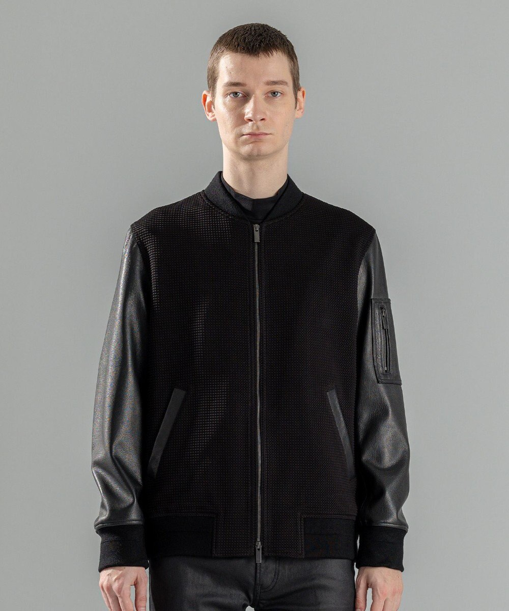 JOSEPH HOMME ライトタックブロックレザー　ブロッキングブルゾン 