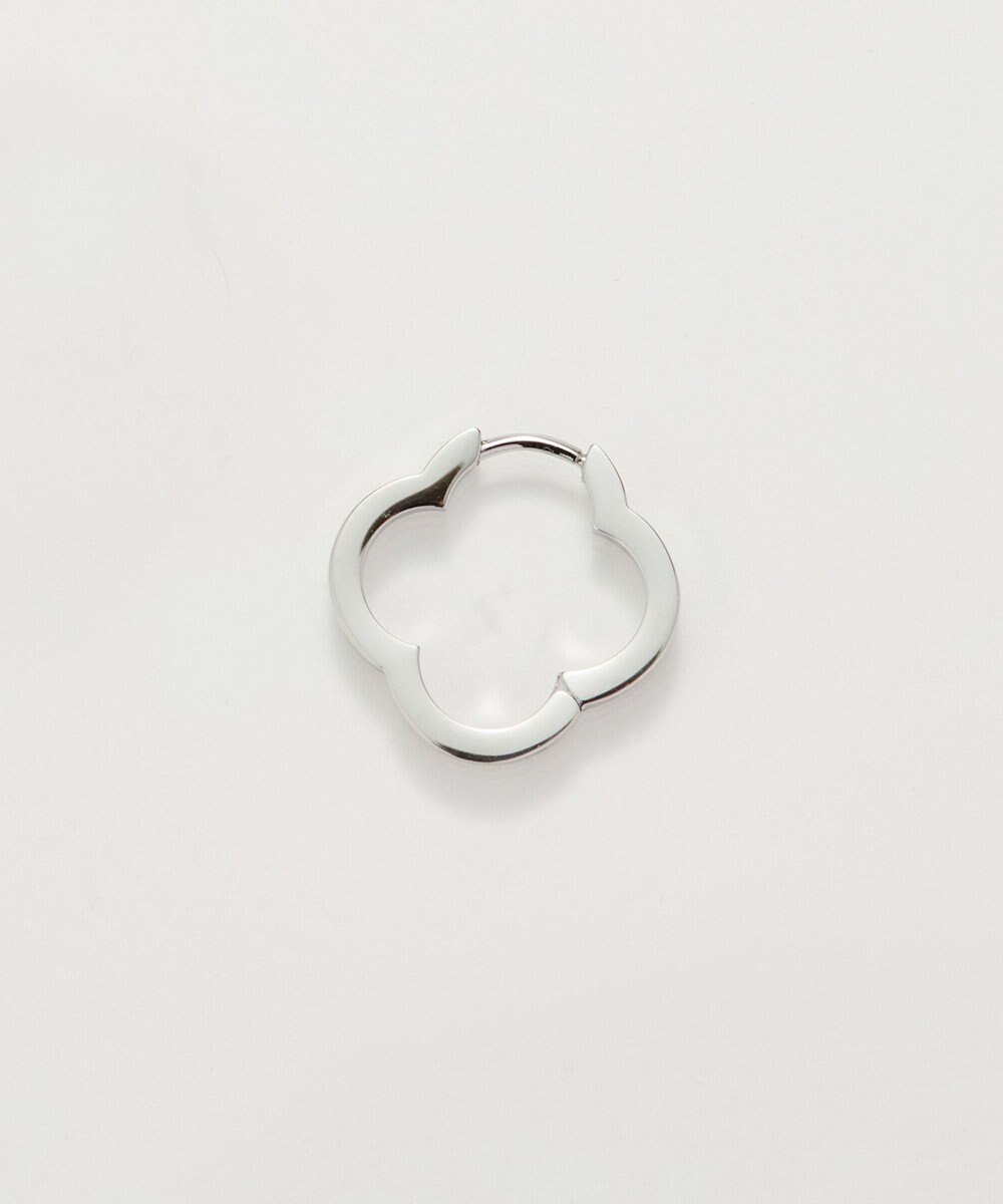 Phoebe 【金属アレルギー対応】フラワーワンタッチフープピアス　シルバー/サージカルステンレス（片耳） 