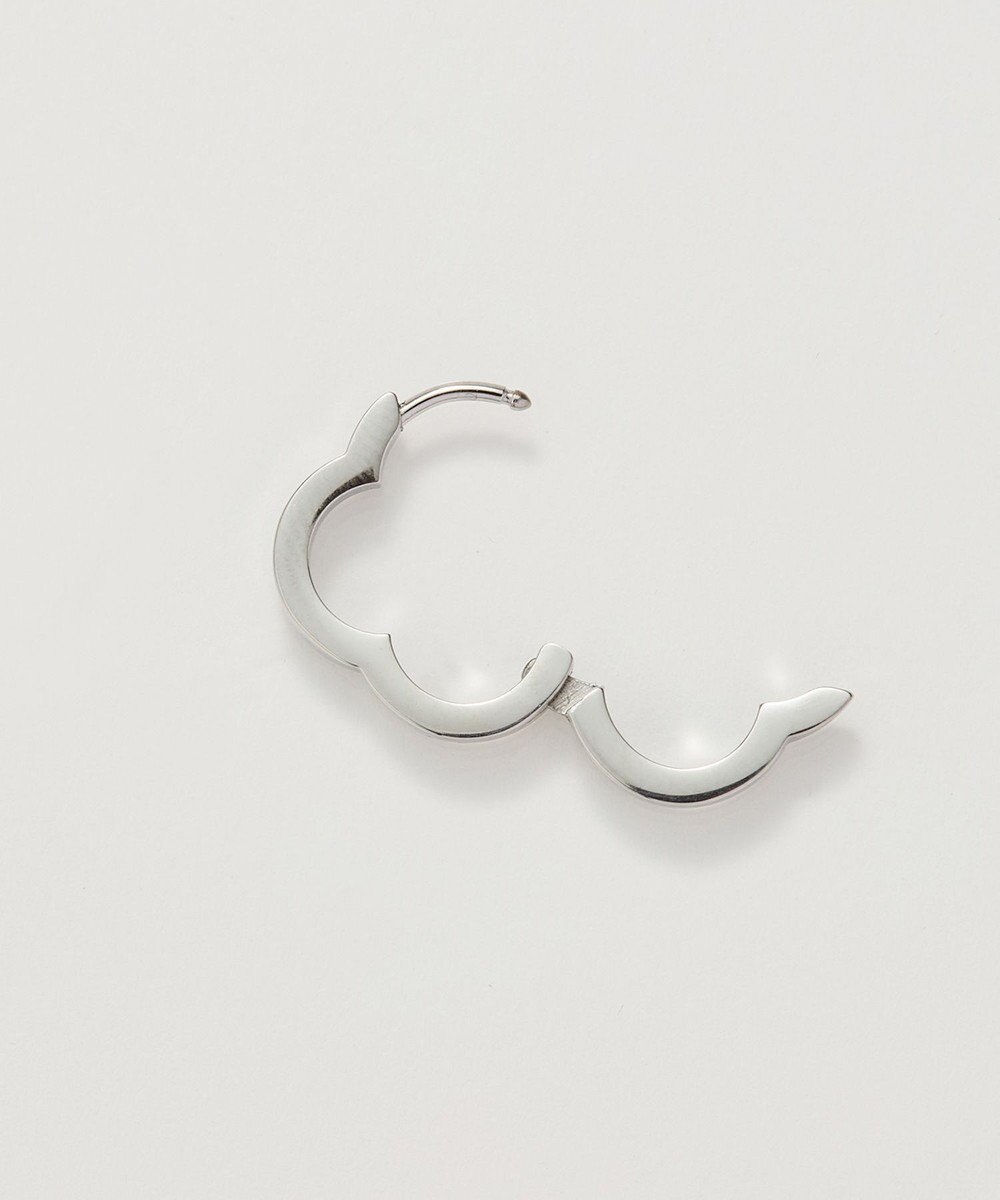 Phoebe 【金属アレルギー対応】フラワーワンタッチフープピアス　シルバー/サージカルステンレス（片耳） 