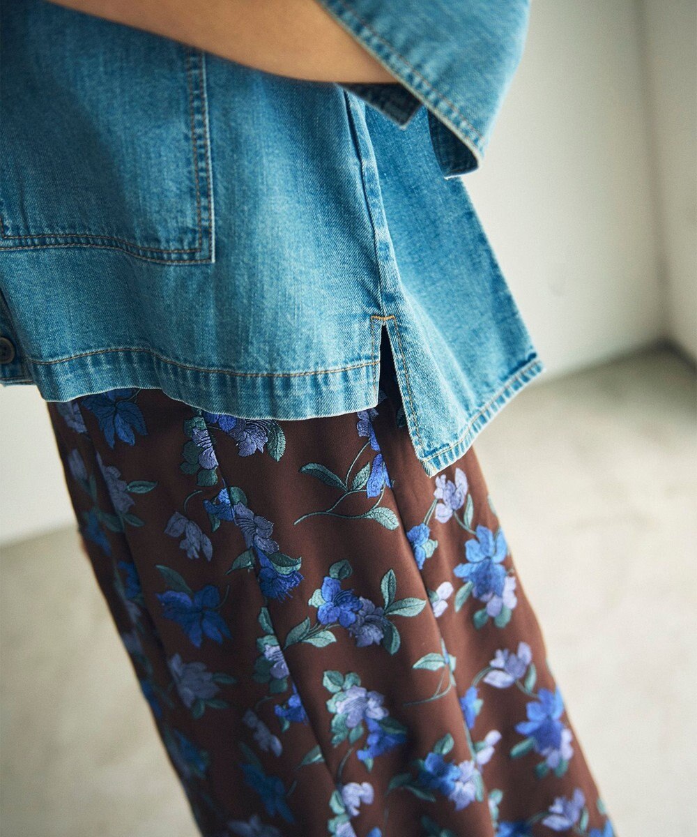 GRACE CONTINENTAL フラワー刺繍フレアスカート 