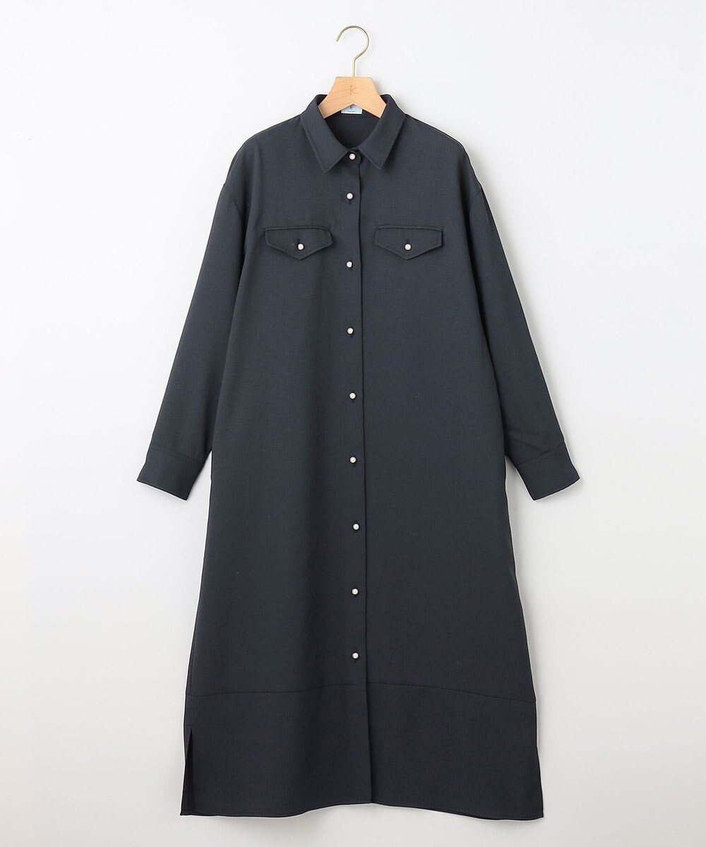 組曲 【サッシュベルト付き】パールボタンシャツワンピース 