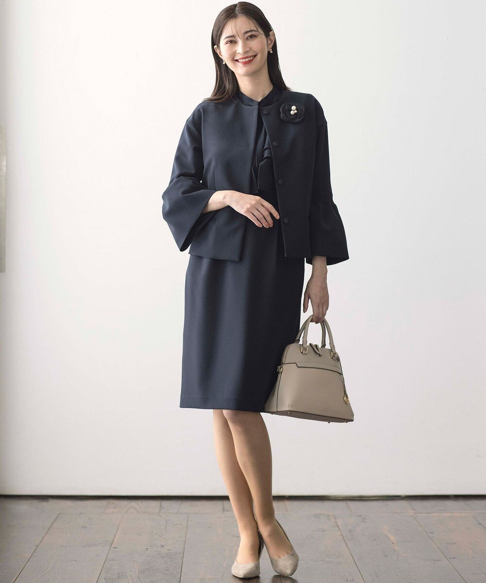 組曲 S 【KUMIKYOKU NAVY】コンフォータブルドレープ ジャケット 