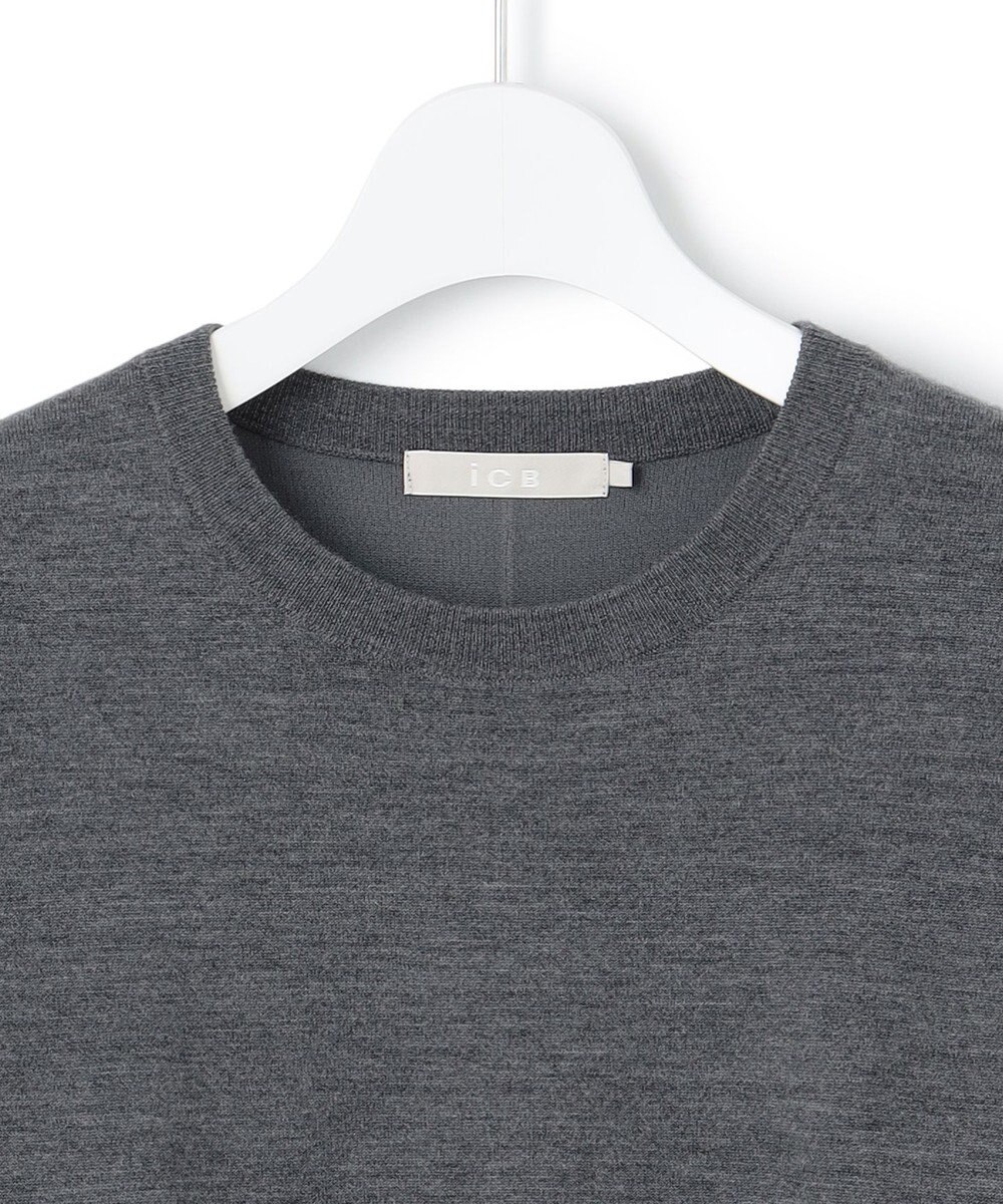 ICB 【洗える】 シルキーウールダブルフェイス ニットプルオーバー 