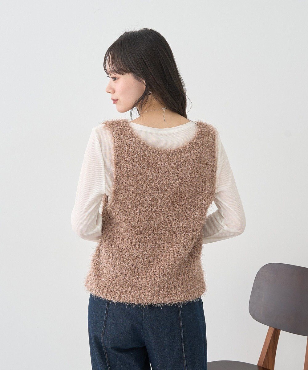 earth music&ecology ポンポンヤーンベスト 