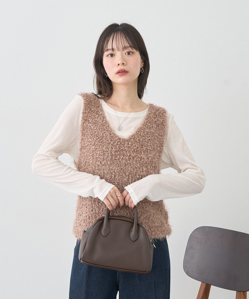 earth music&ecology ポンポンヤーンベスト 