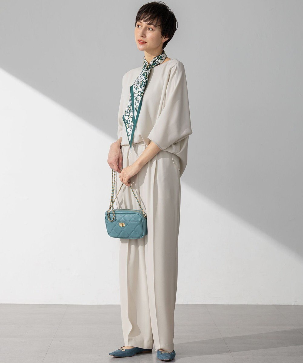 23区 ニュアンスフラワー プリント シルク スカーフ 