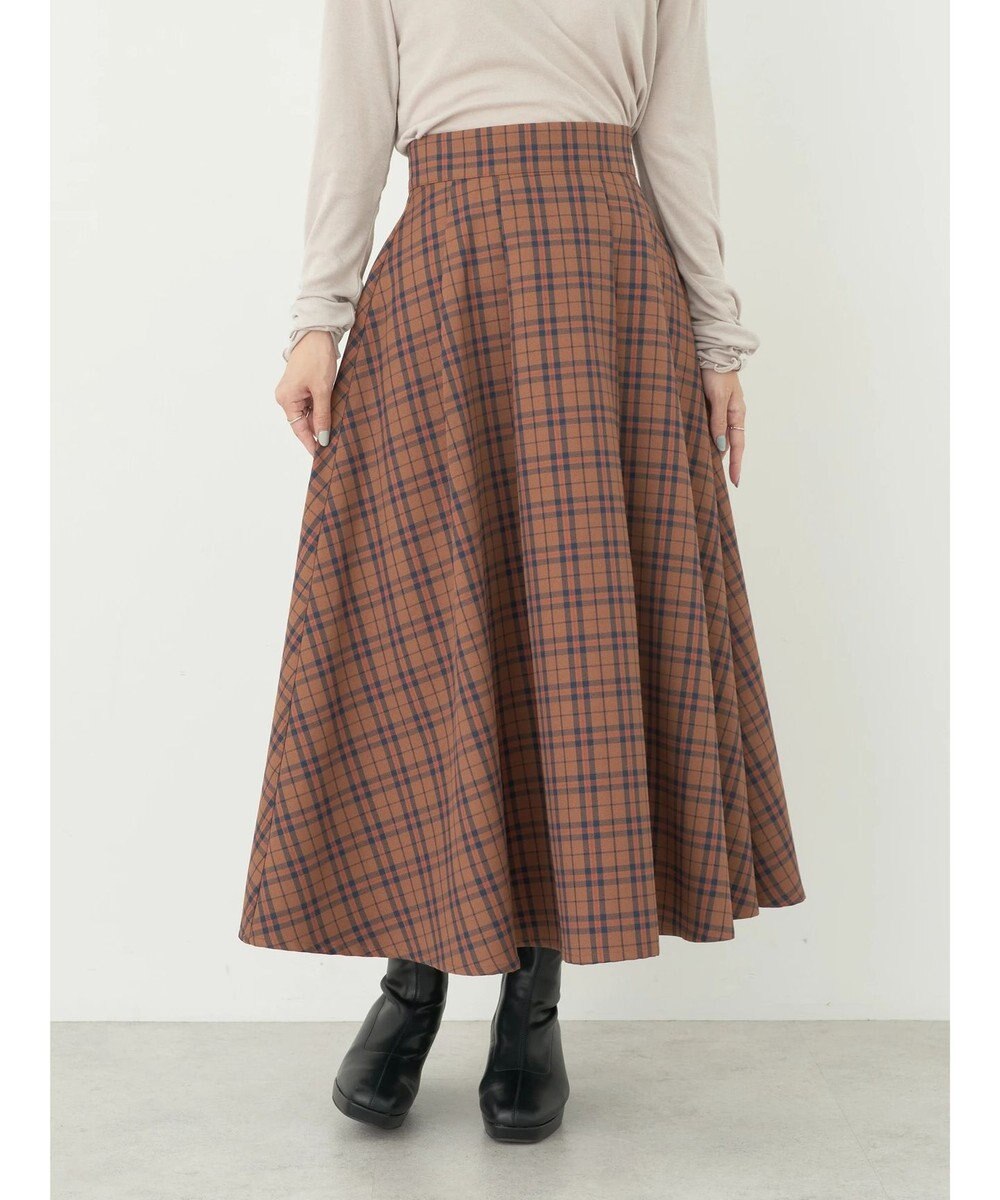 earth music&ecology チェックフレアスカート 