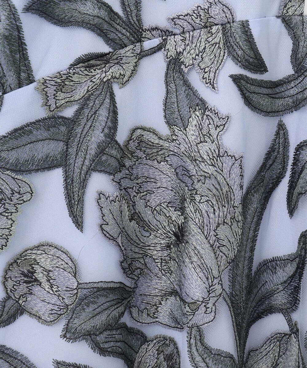 GRACE CONTINENTAL フラワー刺繍ミディドレス 