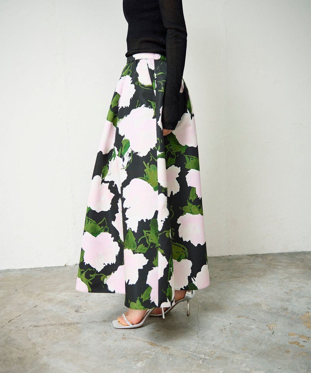 GRACE CONTINENTAL グログランボタニカルスカート 