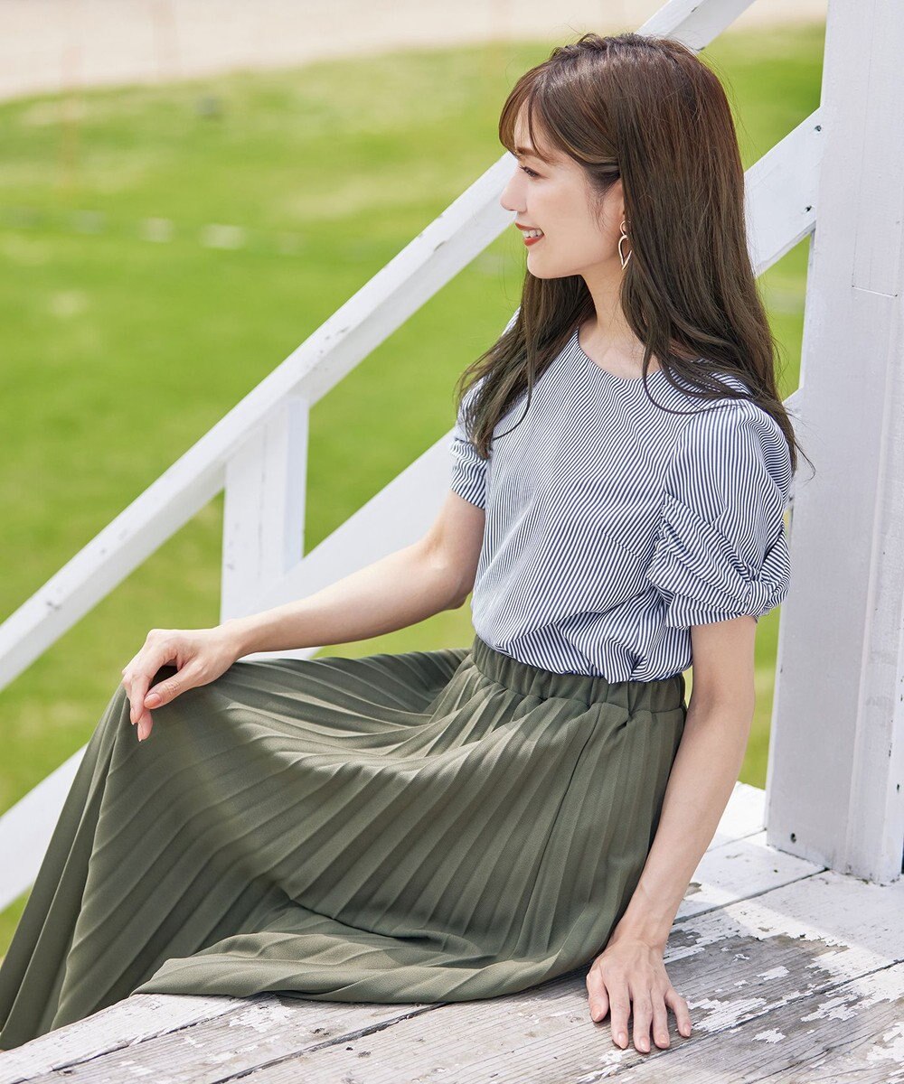 Tiaclasse 【洗える】リボン袖ブラウス 