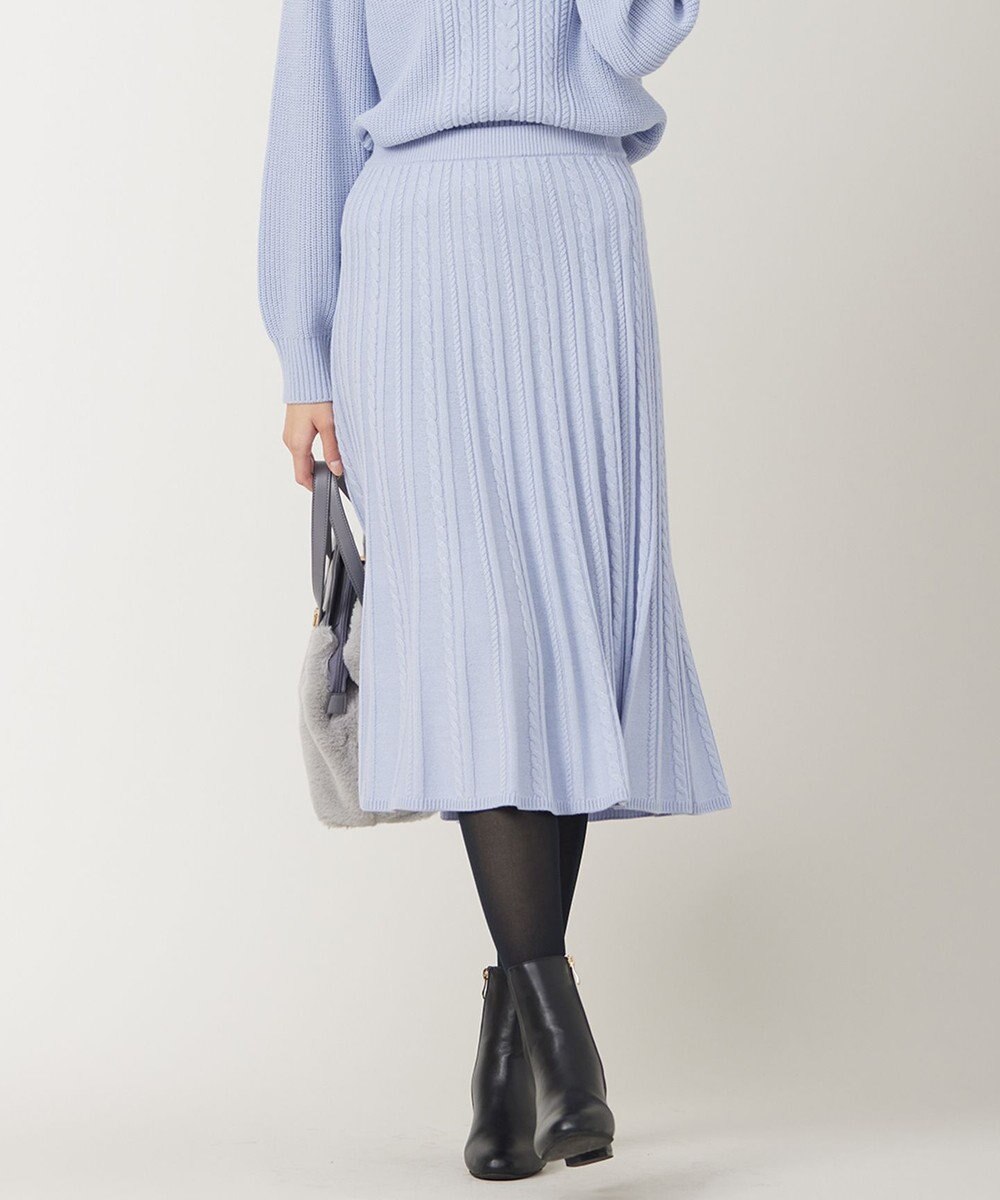 ANY SIS L 【セットアップ対応】スフレケーブルニット スカート 