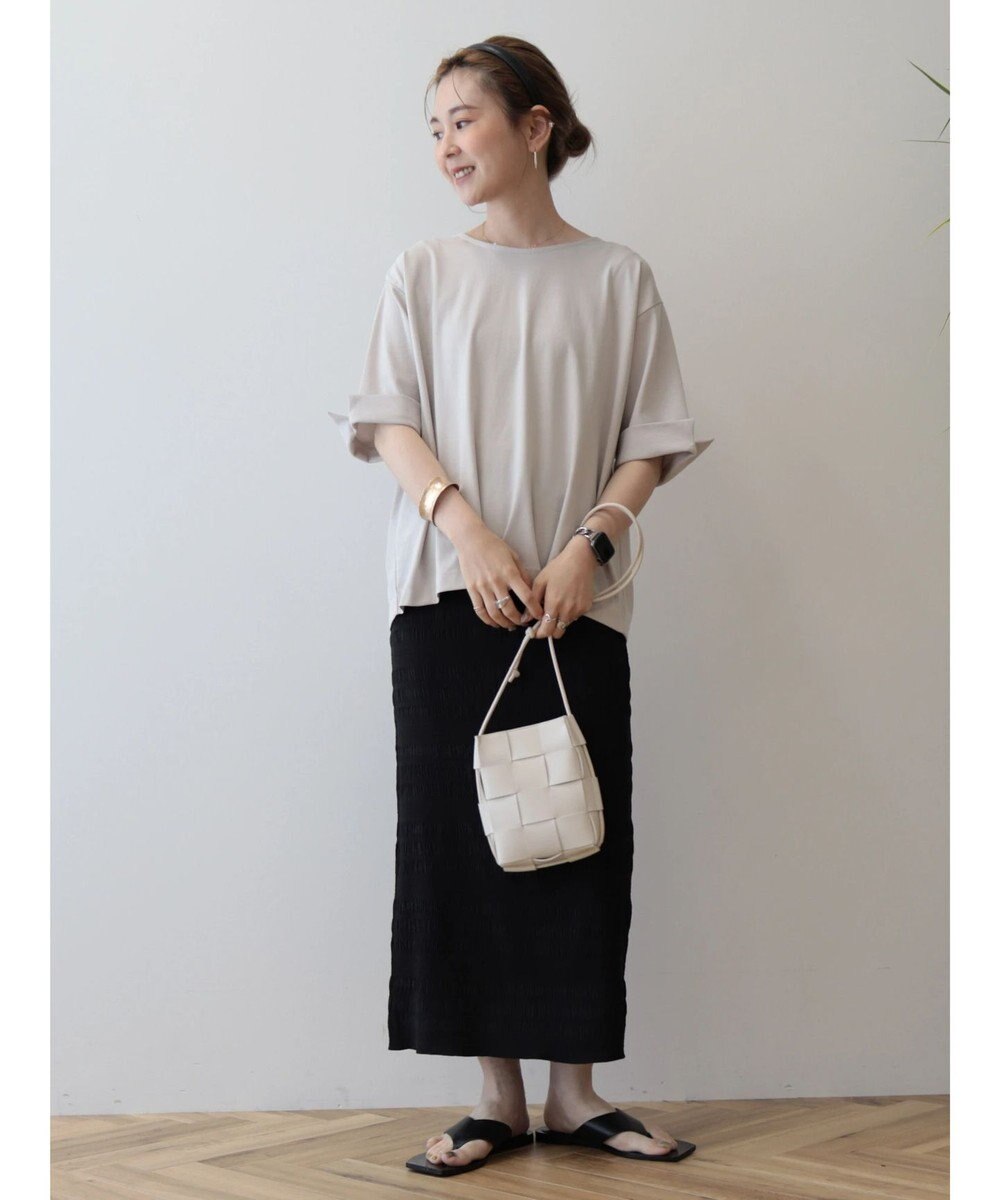 AMERICAN HOLIC 接触冷感バックタック袖折り返しカットプルオーバー 