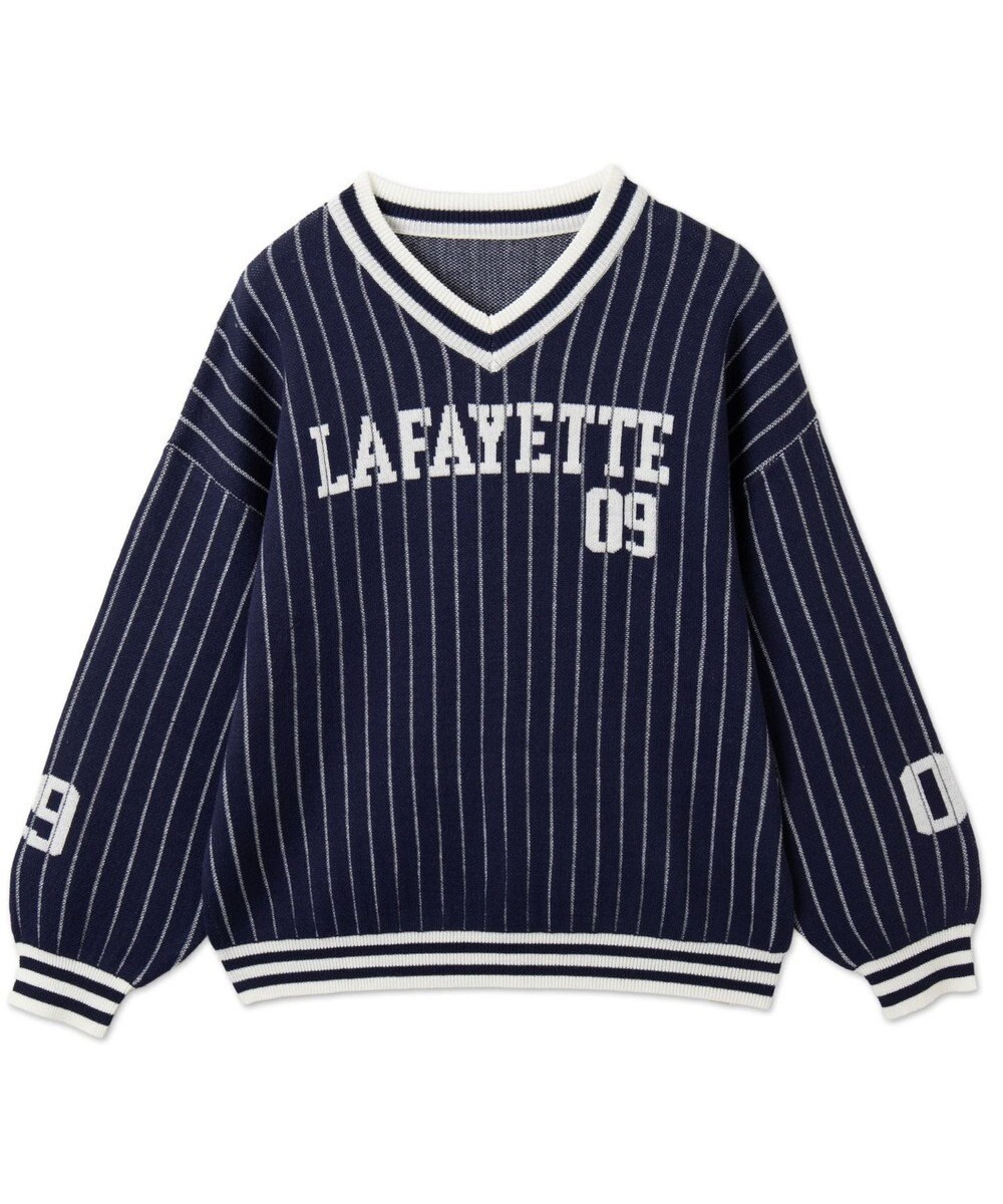 WEGO ベースボールグラフィックプルオーバーニット 