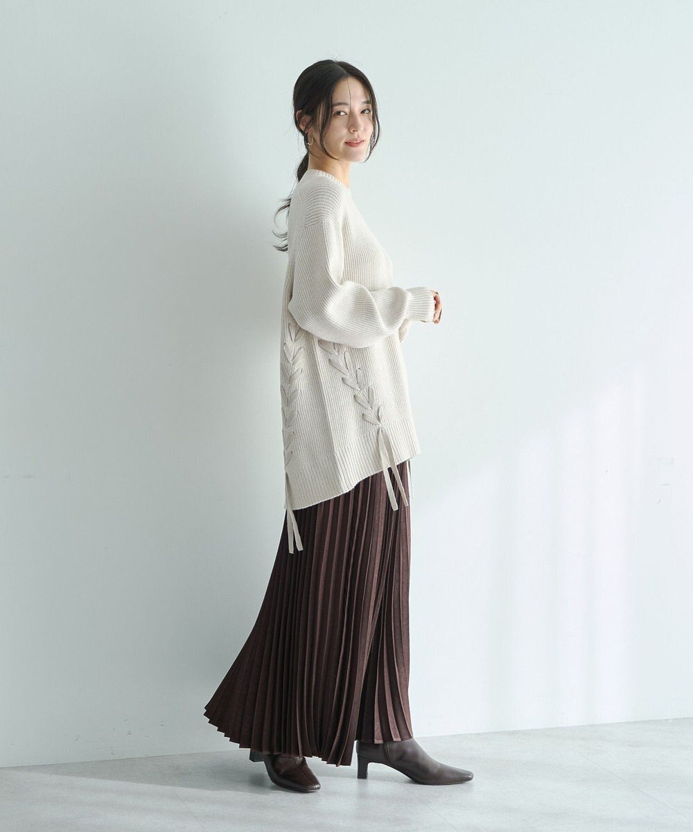 YECCA VECCA サテンプリーツスカート 