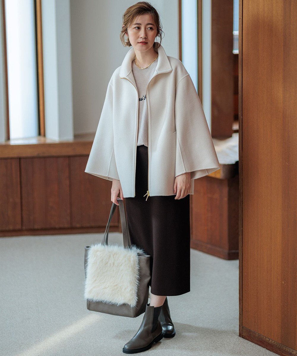 23区 ウールリバー スタンドカラーコート 