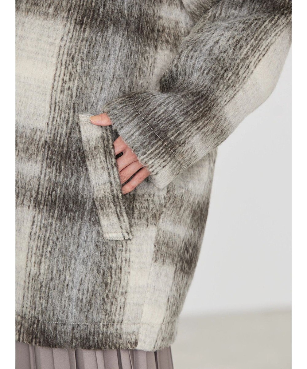 AMERICAN HOLIC チェックコクーンミディコート 