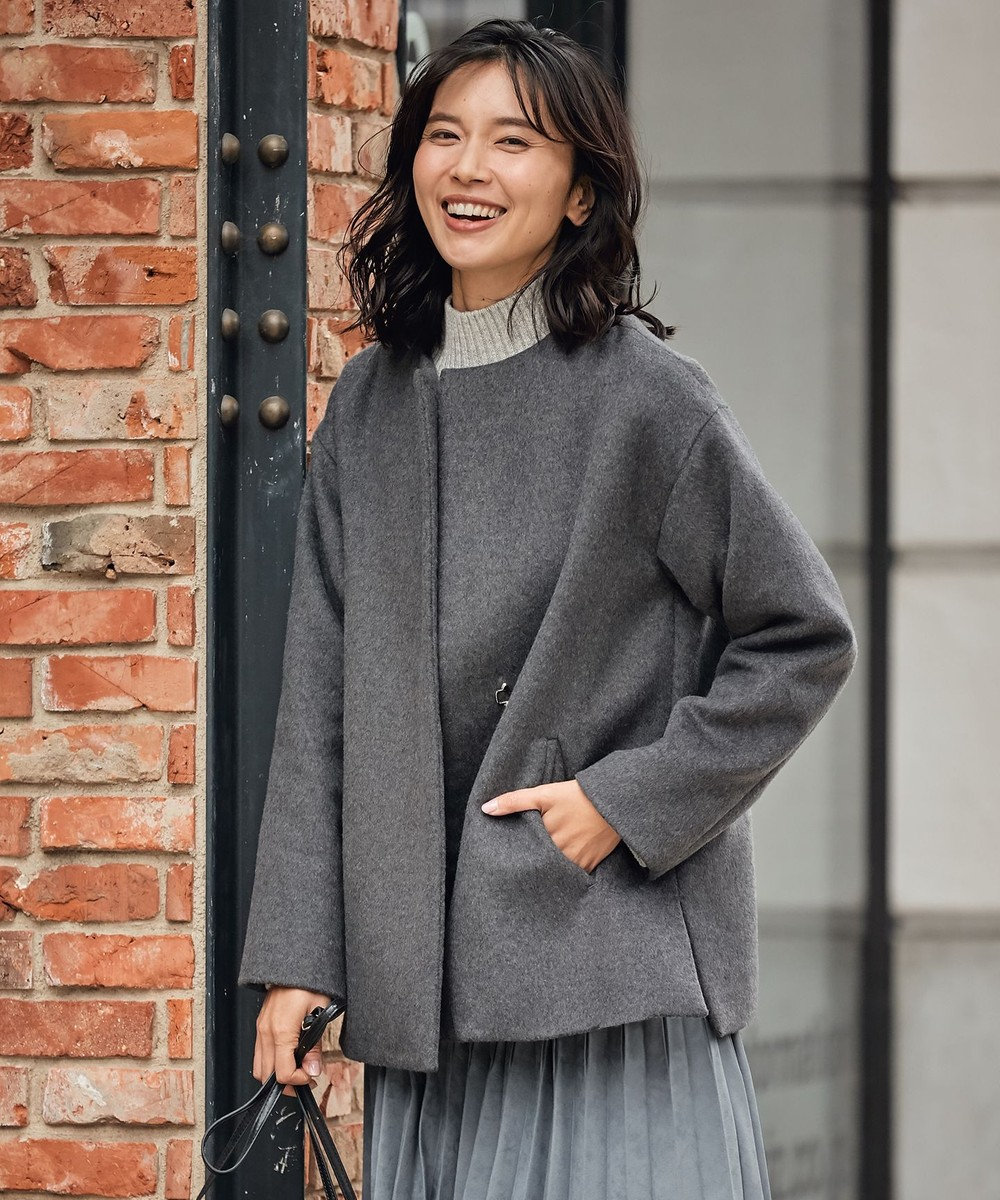 カシミヤブレンドノーカラーサイドスリットショート コート Any Fam ファッション通販 公式通販 オンワード クローゼット カシミヤブレンドノーカラーサイドスリットショート コート Any Fam ファッション通販 公式通販 オンワード クローゼット