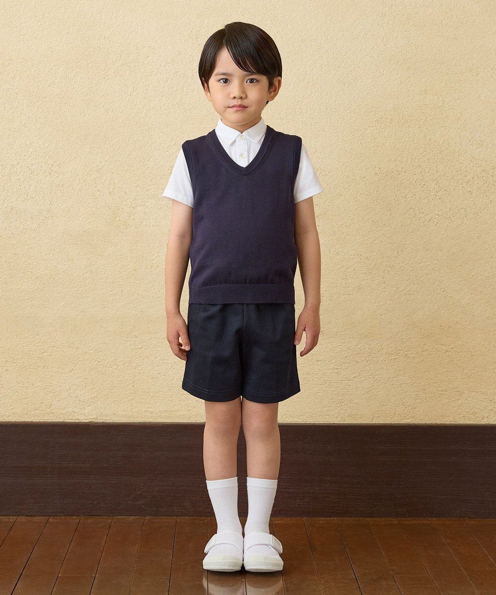 MIKI HOUSE HOT BISCUITS 【90-140cm】綿ニットVネックベスト(男の子用) 